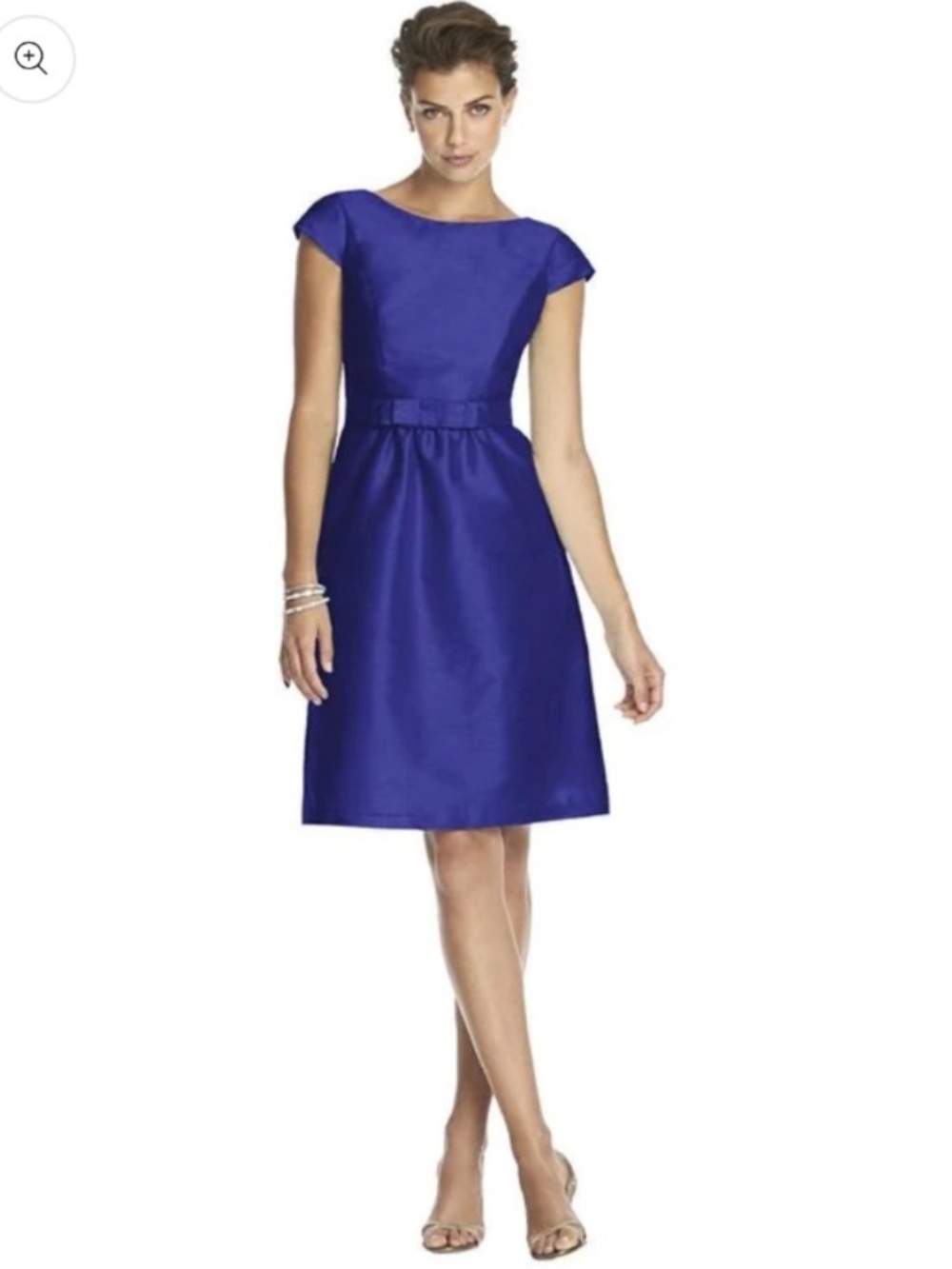 ALFRED SUNG Royal Blue Cap-Sleeve Sheath Dress